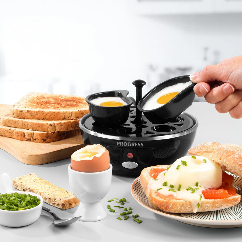 Progress Electric Egg Cooker Boiler Poacher Fits 6 Eggs Poaching Tray Included