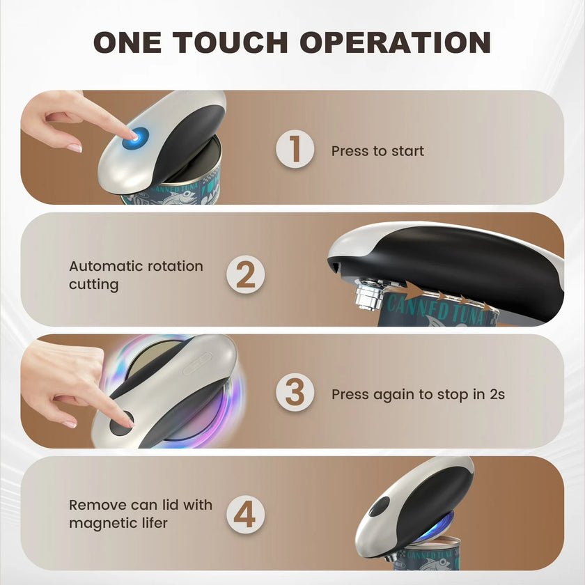 USB Rechargeable One-Touch Electric Can Opener