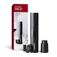 4-in-1 Electric Wine Opener Gift Set with Foil Cutter, Aerator and Vacuum Stopper