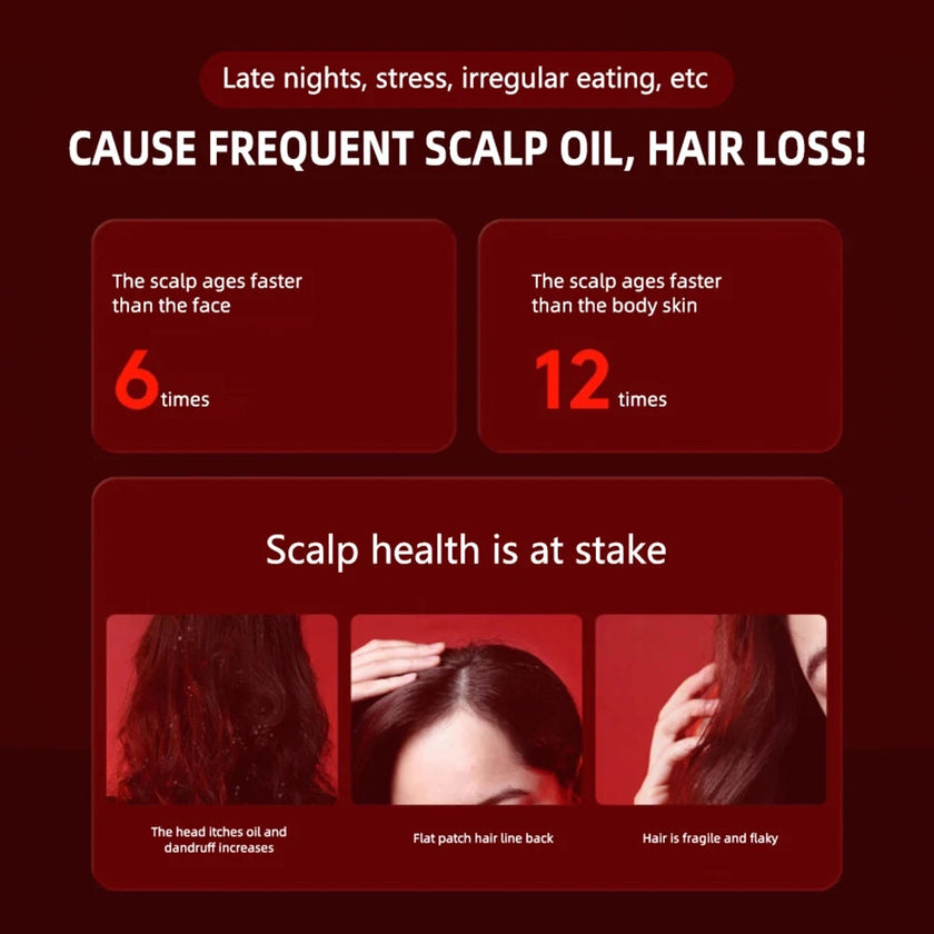 Rechargeable Scalp Massage Comb for Hair Growth, Red Light Therapy, Brush Head Massager