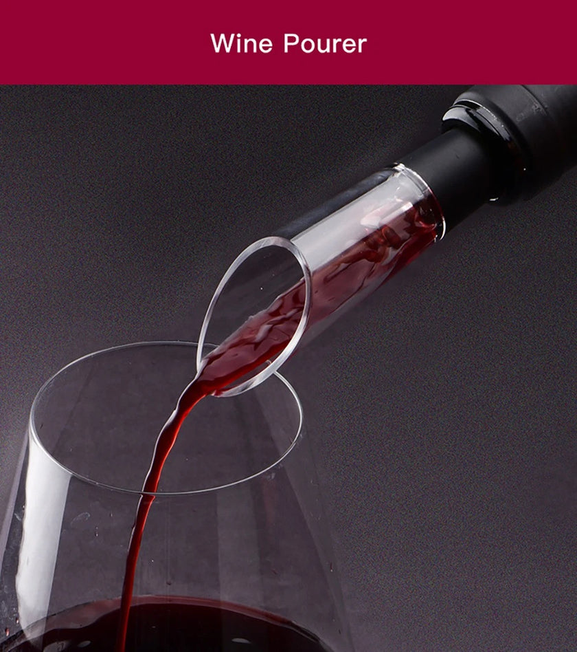 4-in-1 Electric Wine Opener Gift Set with Foil Cutter, Aerator and Vacuum Stopper