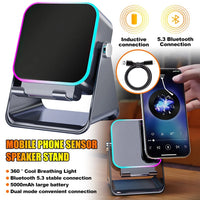 5-in-1 Wireless Induction Speaker with Adjustable Phone Stand