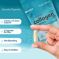Marine Collagen Capsules with Biotin, Vitamin C & Hyaluronic Acid | 60 Capsules | UK Made